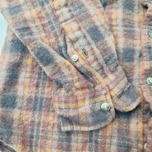 Pendleton Boy's Red Black Plaid Wool Long Sleeve Button-Front Shirt Size L - Picture 5 of 9